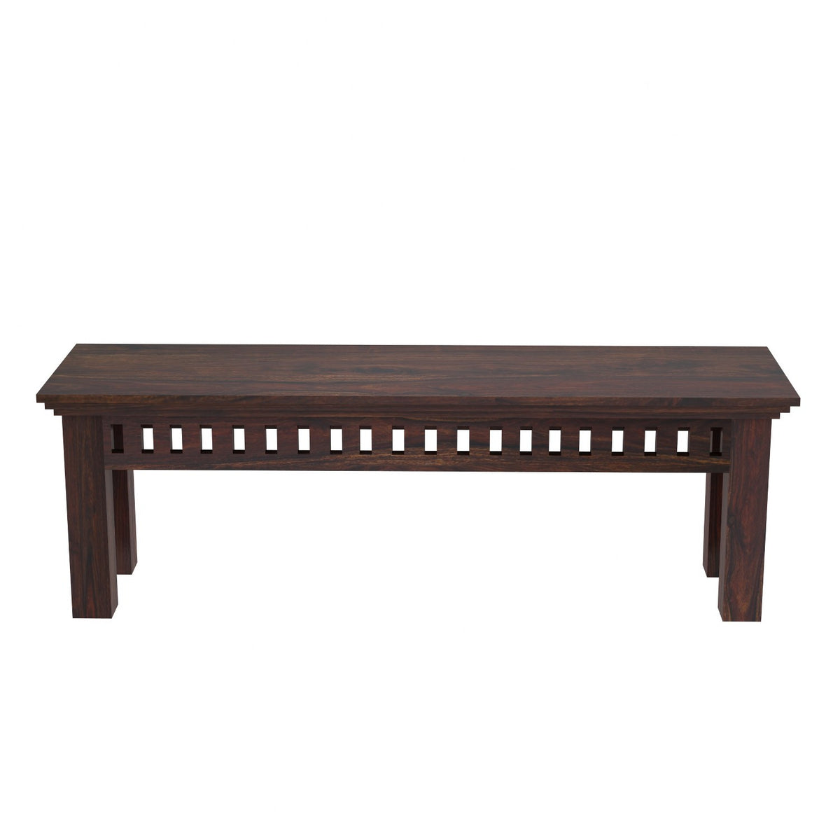 Amer Solid Sheesham Wood 6 Seater Dining Table With 4 Chairs And 1 Bench (Without Cushion, Walnut Finish)