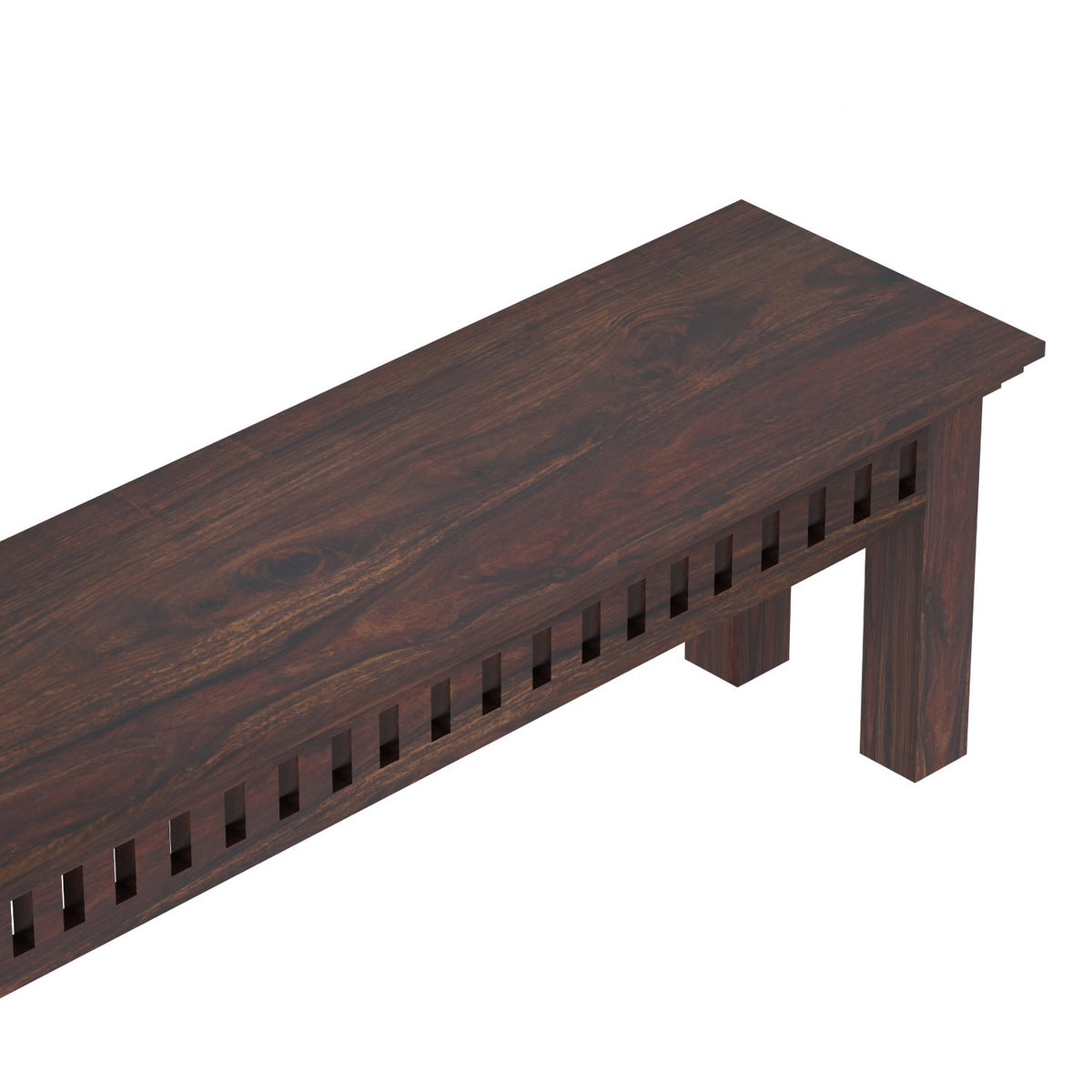 Amer Solid Sheesham Wood 6 Seater Dining Table With 4 Chairs And 1 Bench (Without Cushion, Walnut Finish)
