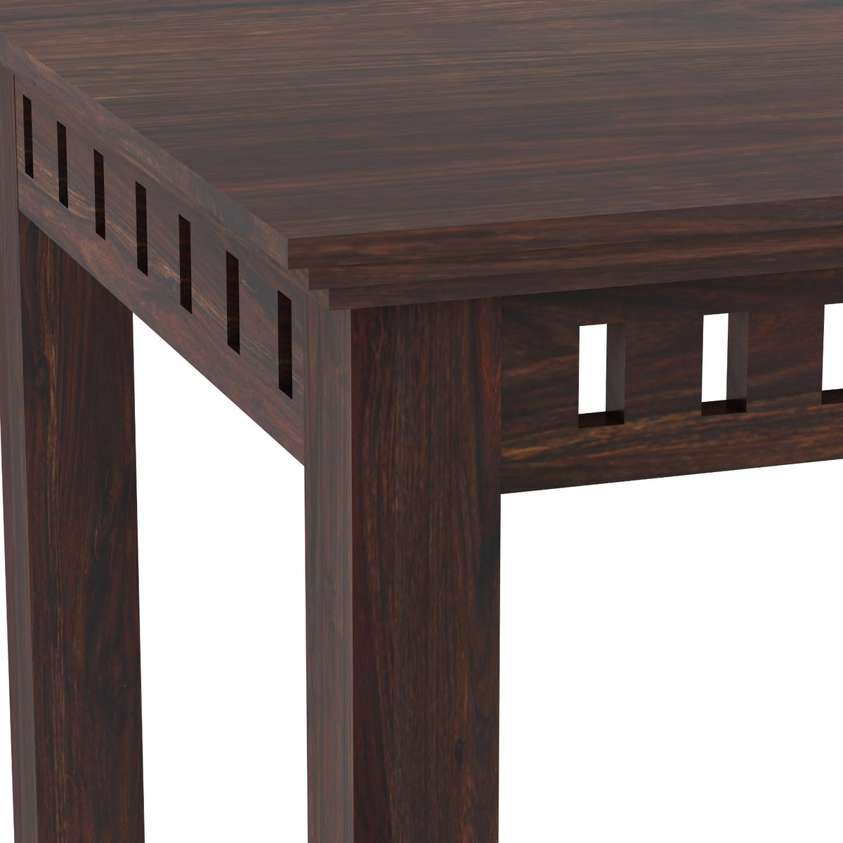 Amer Solid Sheesham Wood 6 Seater Dining Table With 4 Chairs And 1 Bench (Without Cushion, Walnut Finish)