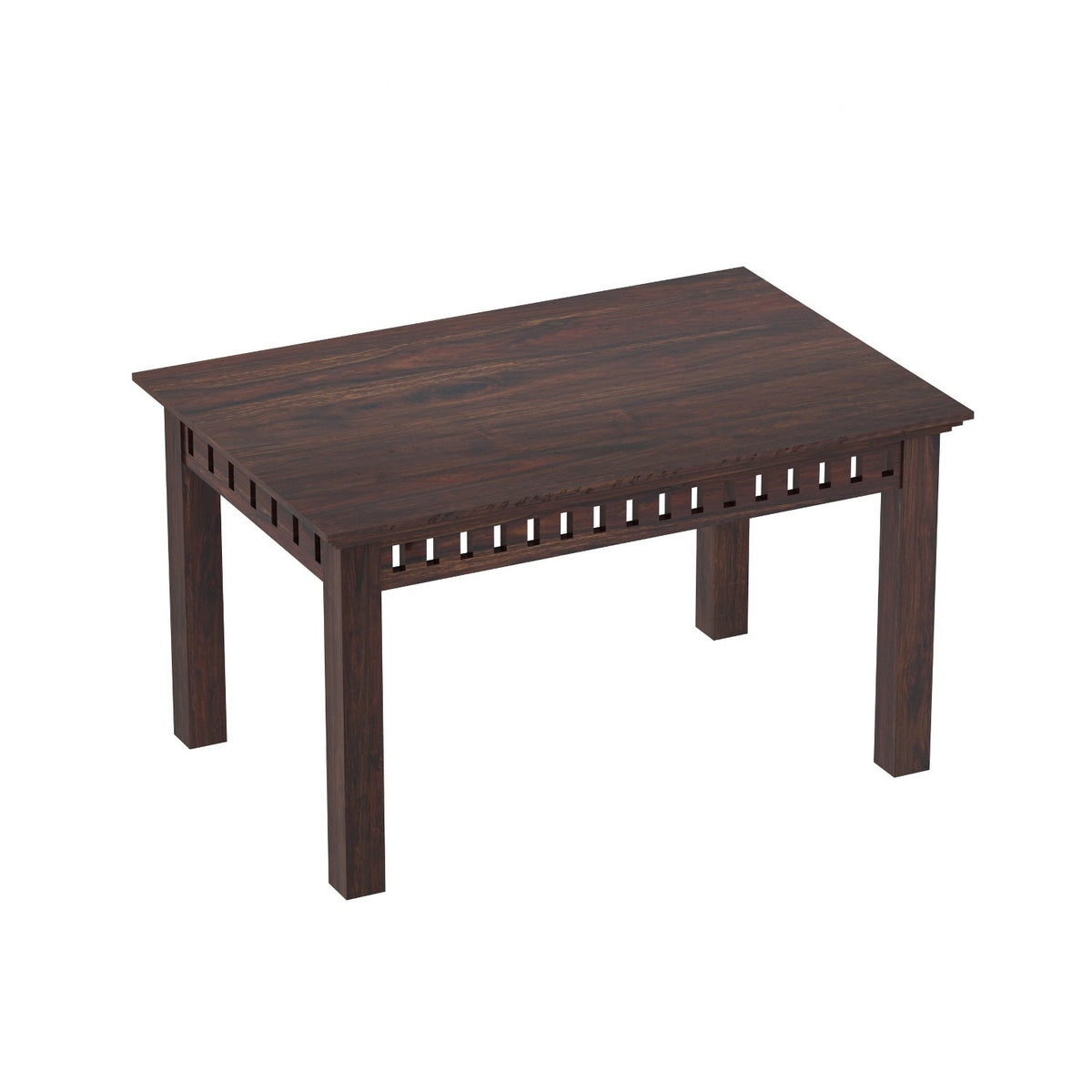 Amer Solid Sheesham Wood 4 Seater Dining Table With 2 Chairs And 1 Bench (Without Cushion, Walnut Finish)
