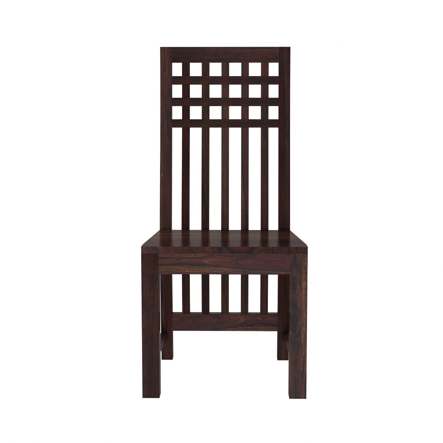 Amer Solid Sheesham Wood High Back Chair (Walnut Finish)