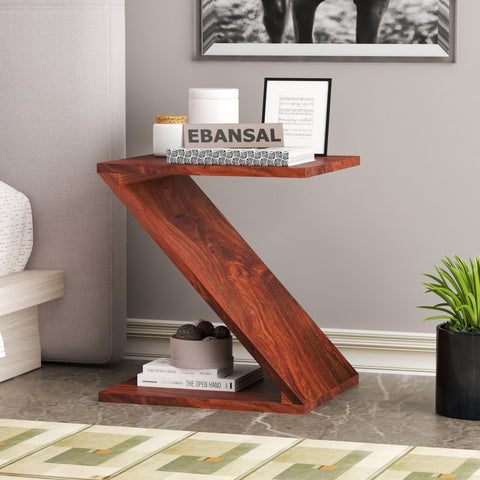 Maurice Solid Sheesham Wood Side End Table (Natural Finish)