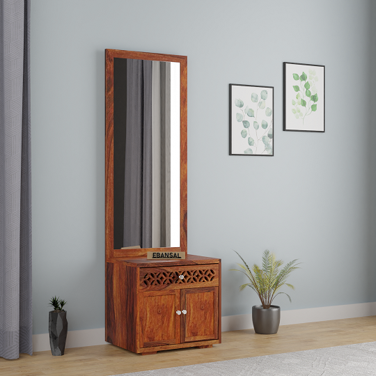 Monstro Solid Sheesham Wood Dressing Table (Natural Finish)
