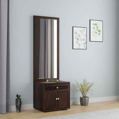 Monstro Solid Sheesham Wood Dressing Table (Walnut Finish)