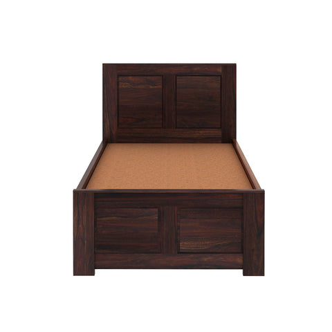 Woodwing Solid Sheesham Wood Single Bed With Two Drawers (Walnut Finish)