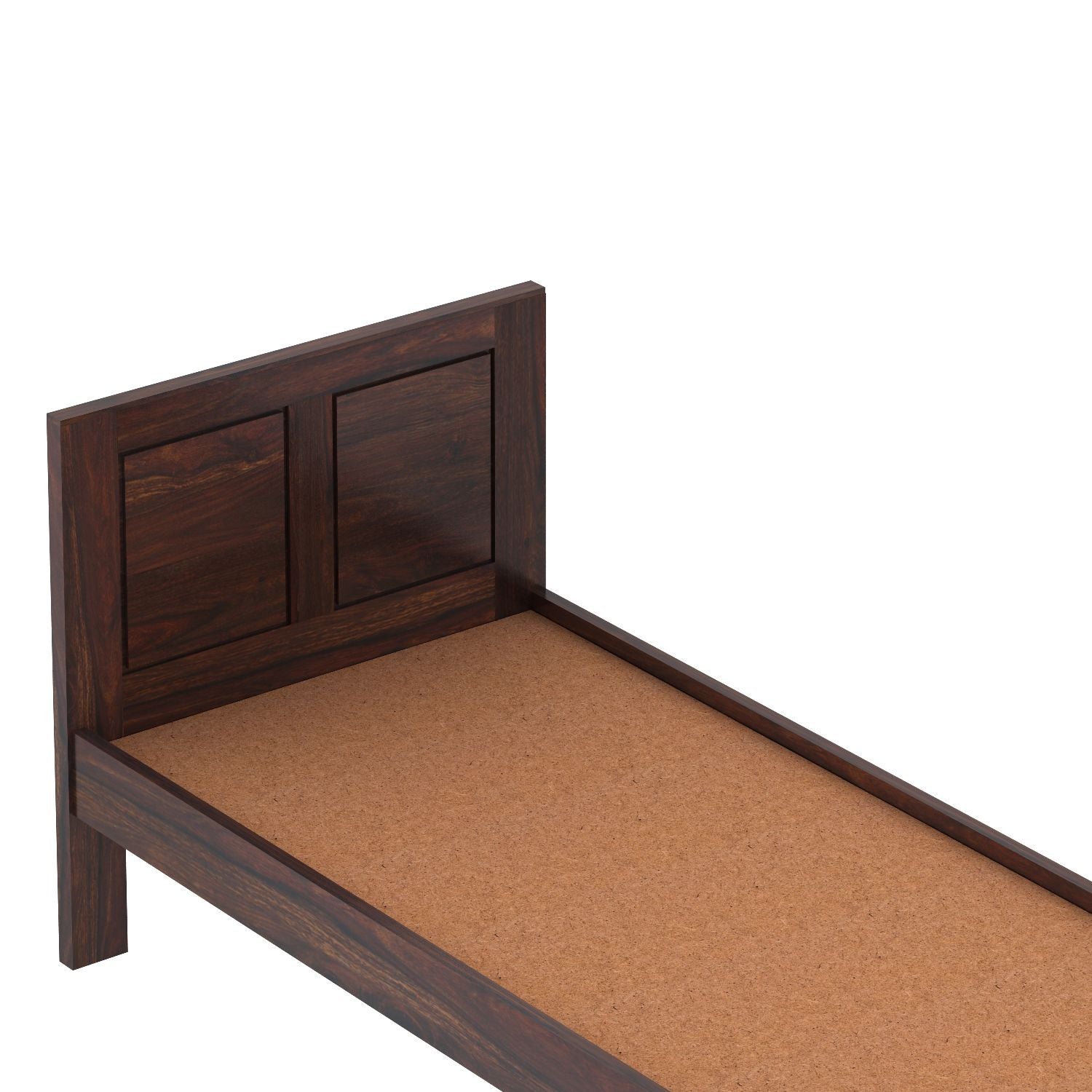 Woodwing Solid Sheesham Wood Single Bed Without Storage (Walnut Finish)