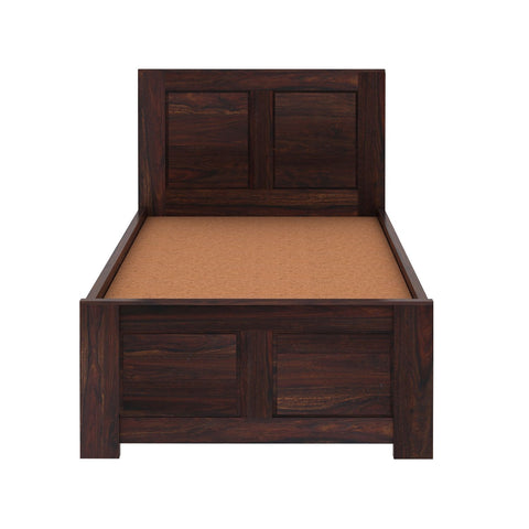Woodwing Solid Sheesham Wood Single Bed Without Storage (Walnut Finish)