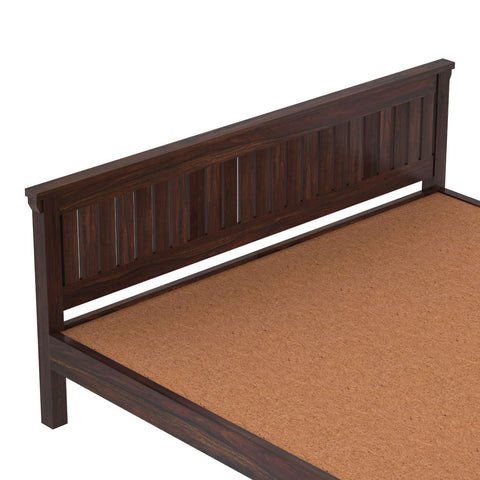 Trinity Solid Sheesham Wood Bed Without Storage (Queen Size, Walnut Finish)