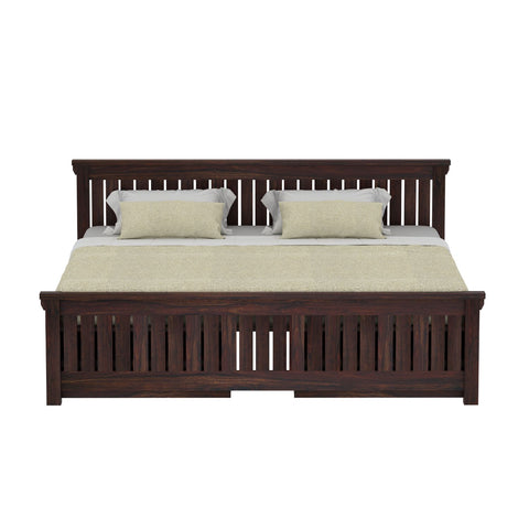 Trinity Solid Sheesham Wood Bed With Four Drawers (King Size, Walnut Finish)