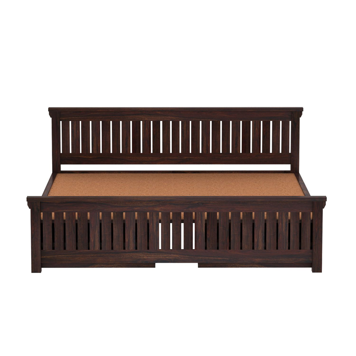 Trinity Solid Sheesham Wood Bed With Four Drawers (King Size, Walnut Finish)