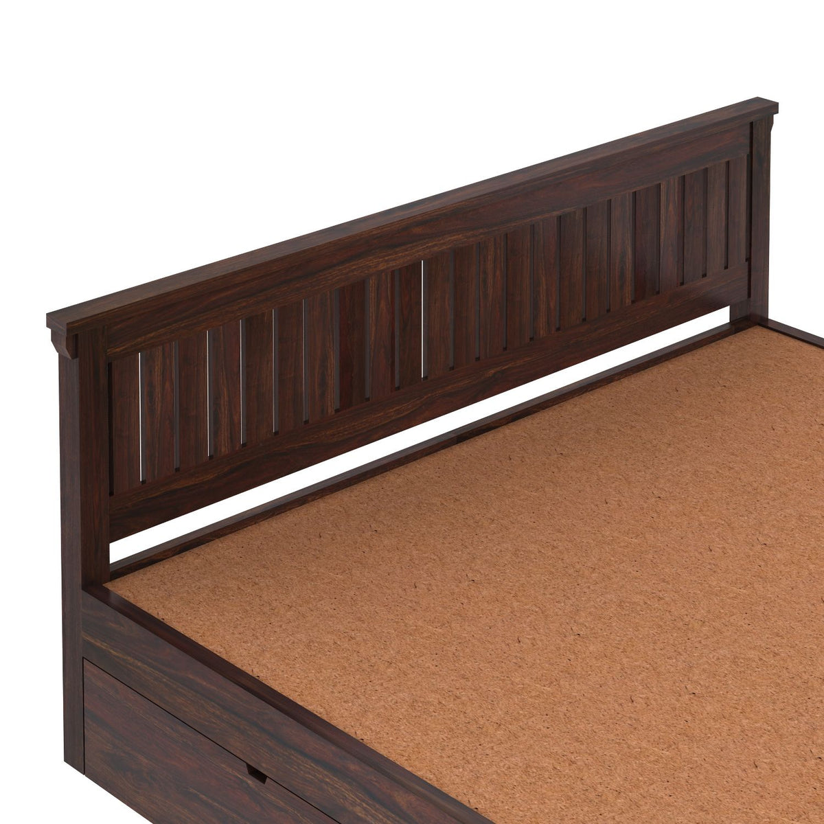 Trinity Solid Sheesham Wood Bed With Four Drawers (King Size, Walnut Finish)