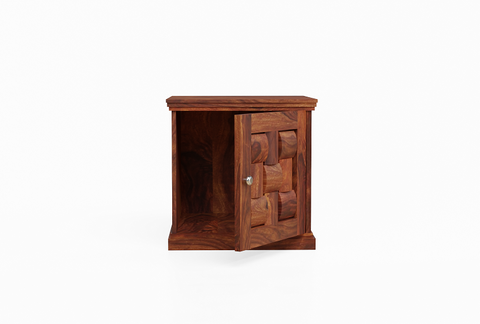 Olivia Solid Sheesham Wood Bedside Table (Natural Finish)