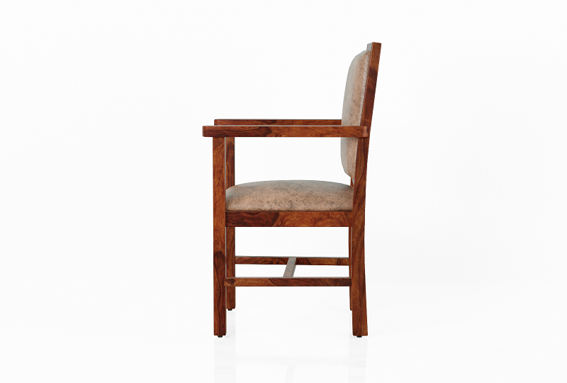Revista Solid Sheesham Wood Arm Chair (Natural Finish)