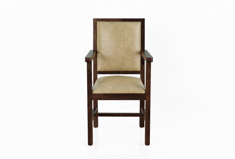 Revista Solid Sheesham Wood Arm Chair (Natural Finish)