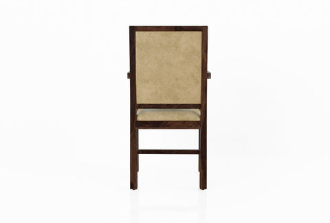 Revista Solid Sheesham Wood Arm Chair (Walnut Finish)