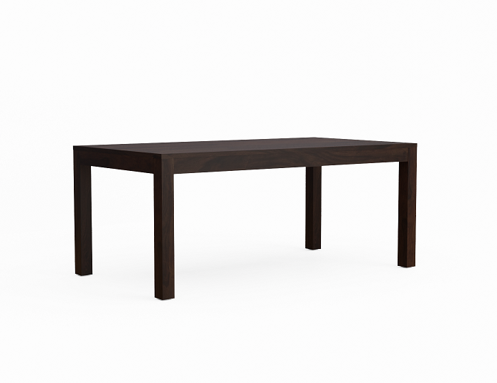 Minimal Solid Sheesham Wood 6 Seater Dining Table With 6 Chairs (Plan Chairs, Walnut Finish)
