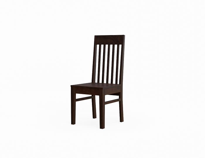 Minimal Solid Sheesham Wood 6 Seater Dining Table With 6 Chairs (Plan Chairs, Walnut Finish)