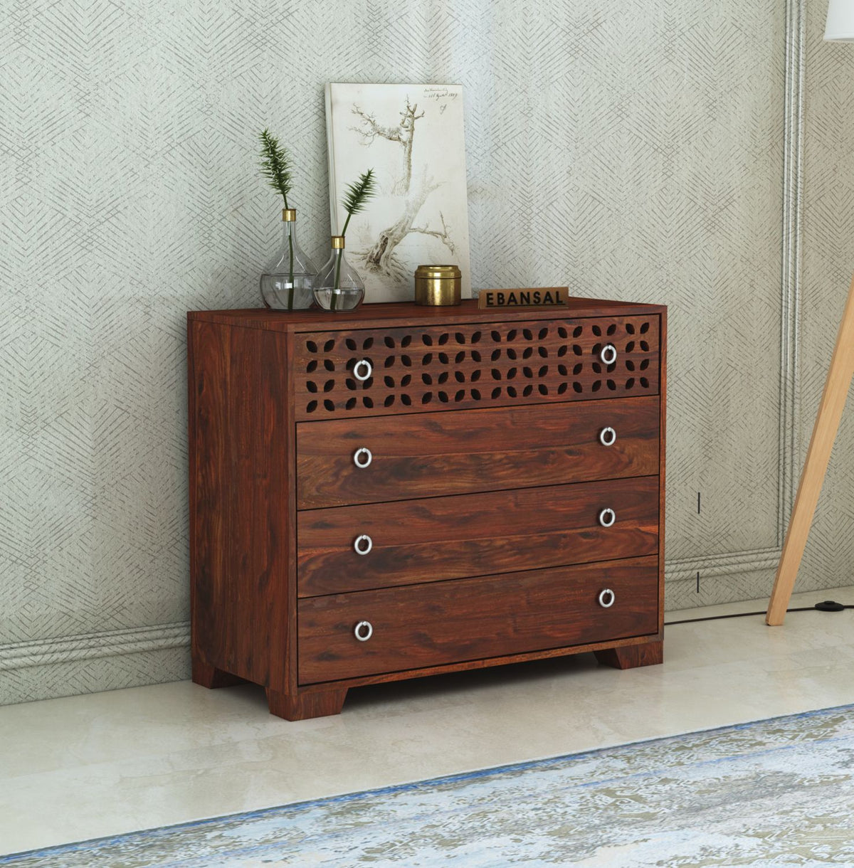 Monstro Solid Sheesham Wood Chest of Drawers (Natural Finish)