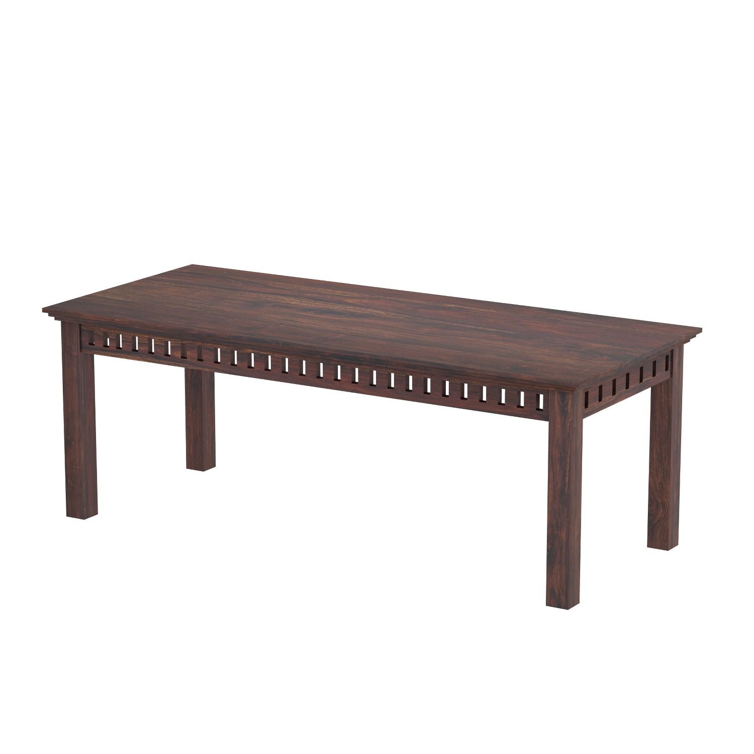 Amer Solid Sheesham Wood 8 Seater Dining Set With Bench (With Cushion, Walnut Finish)