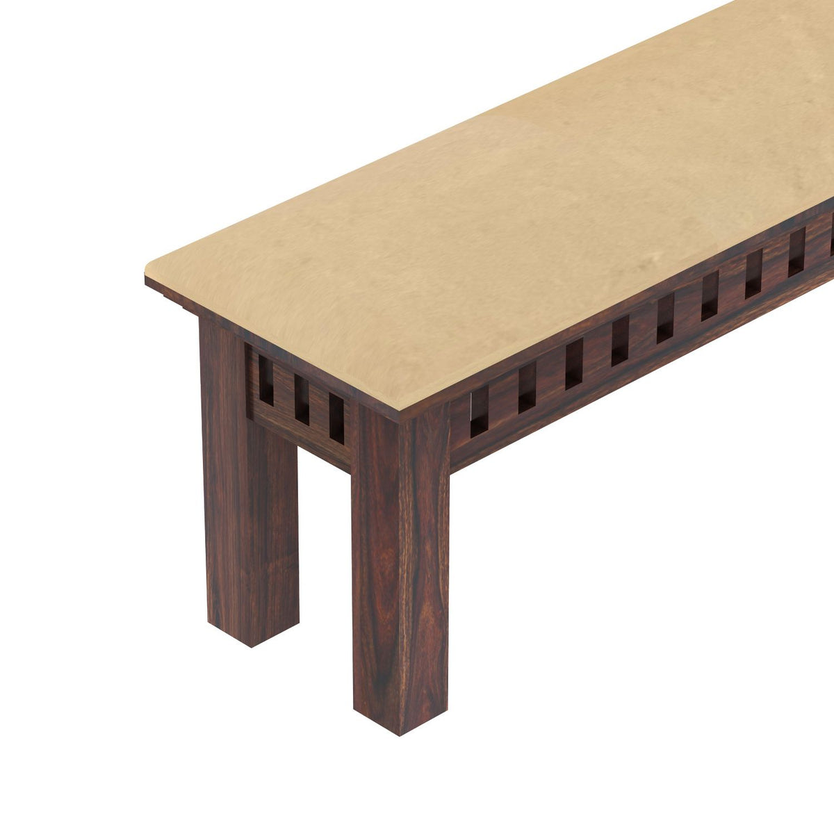 Amer Solid Sheesham Wood 8 Seater Dining Table With 5 Chairs And 1 Bench (With Cushion, Walnut Finish)