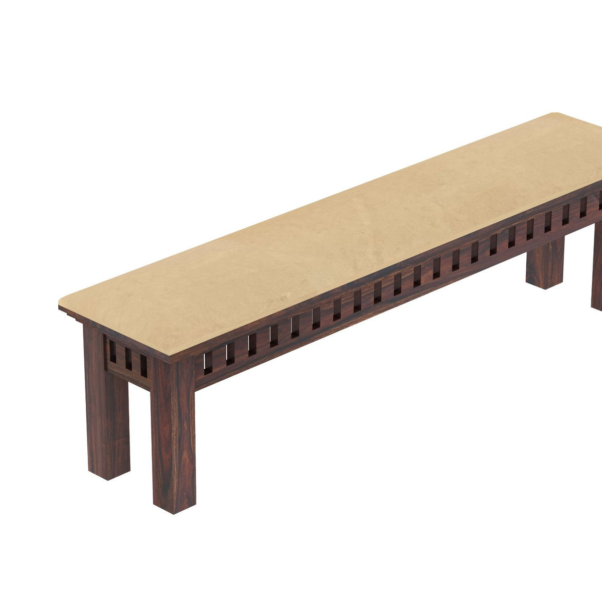 Amer Solid Sheesham Wood 8 Seater Dining Table With 5 Chairs And 1 Bench (With Cushion, Walnut Finish)