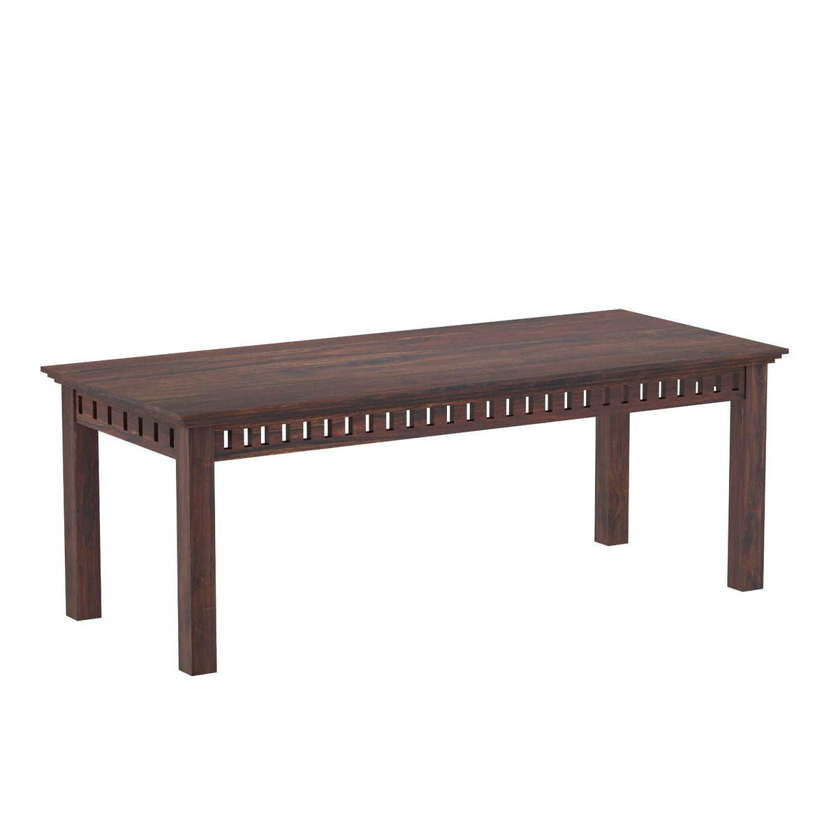 Amer Solid Sheesham Wood 8 Seater Dining Table With 5 Chairs And 1 Bench (With Cushion, Walnut Finish)