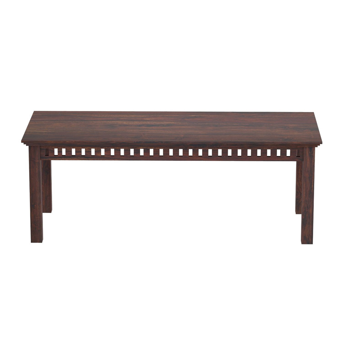 Amer Solid Sheesham Wood 8 Seater Dining Table With 5 Chairs And 1 Bench (With Cushion, Walnut Finish)