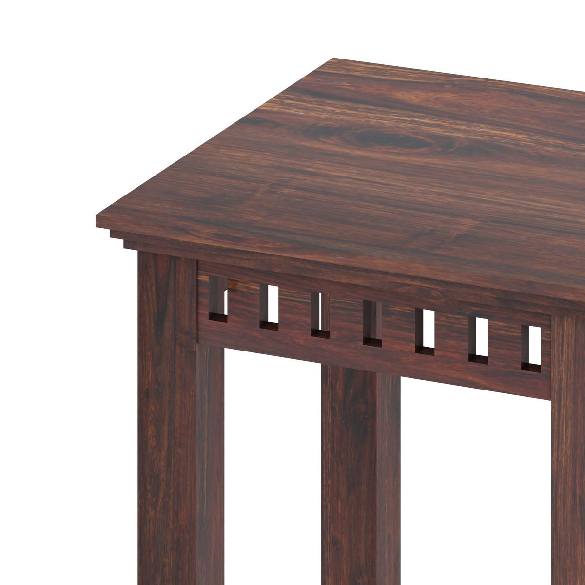 Amer Solid Sheesham Wood 2 Seater Dining Table With 2 Chairs (Without Cushion, Walnut Finish)