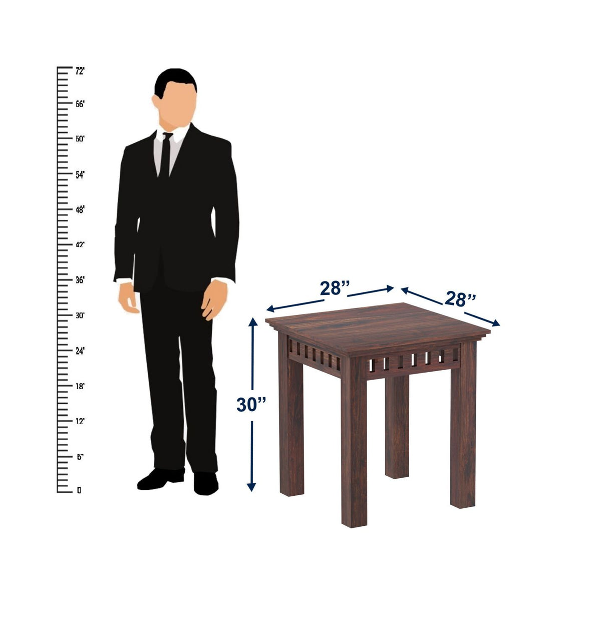 Amer Solid Sheesham Wood 2 Seater Dining Table With 2 Chairs (Without Cushion, Walnut Finish)