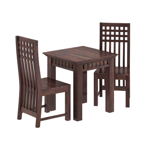 Amer Solid Sheesham Wood 2 Seater Dining Set (Without Cushion, Walnut Finish)