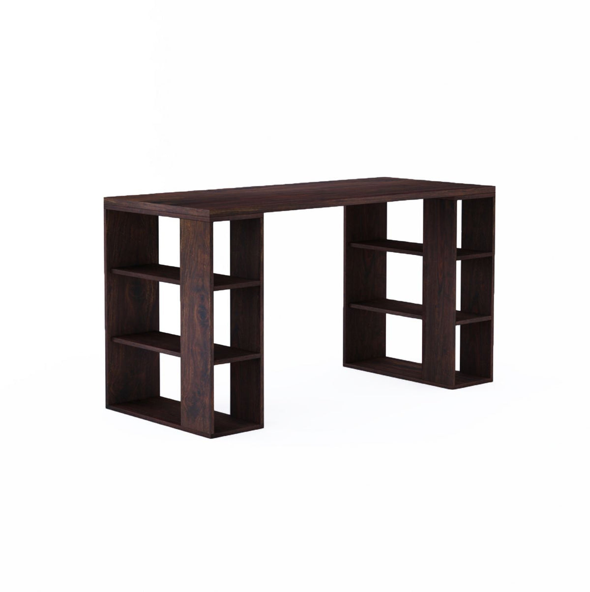 Maurice Solid Sheesham Wood Study Table (Square, Walnut Finish)