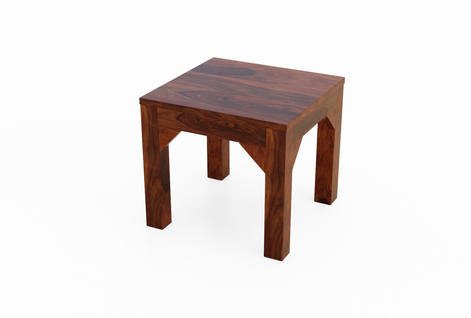 Mobell Solid Sheesham Wood Coffee Table Set With Four Stools (Four Legs, Natural Finish)