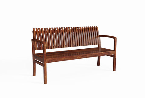 Dumdum Solid Sheesham Wood 2 Seater Bench (Natural Finish)