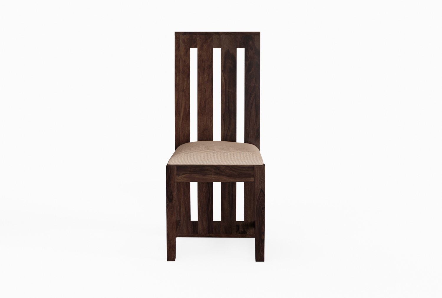 Woodora Solid Sheesham Wood Chair With Cushion (Walnut Finish)