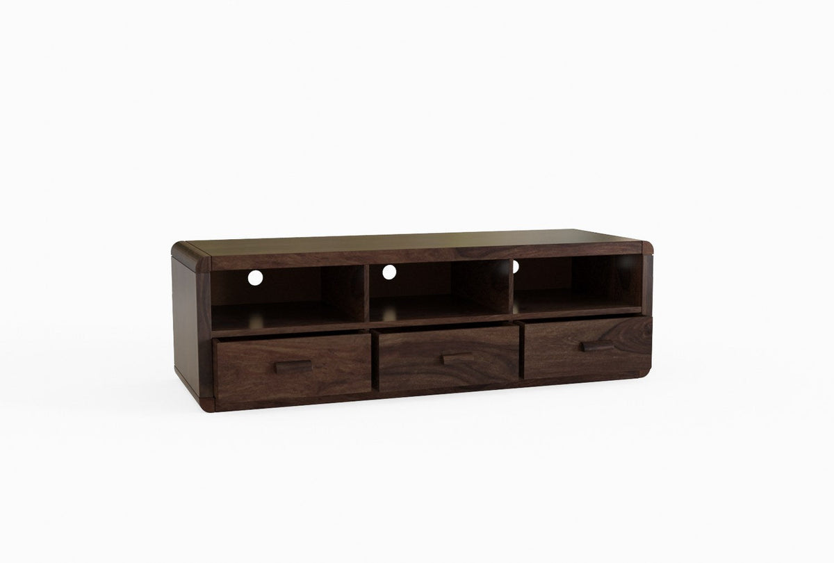 Denzaderb Solid Sheesham Wood TV Unit (Walnut Finish)