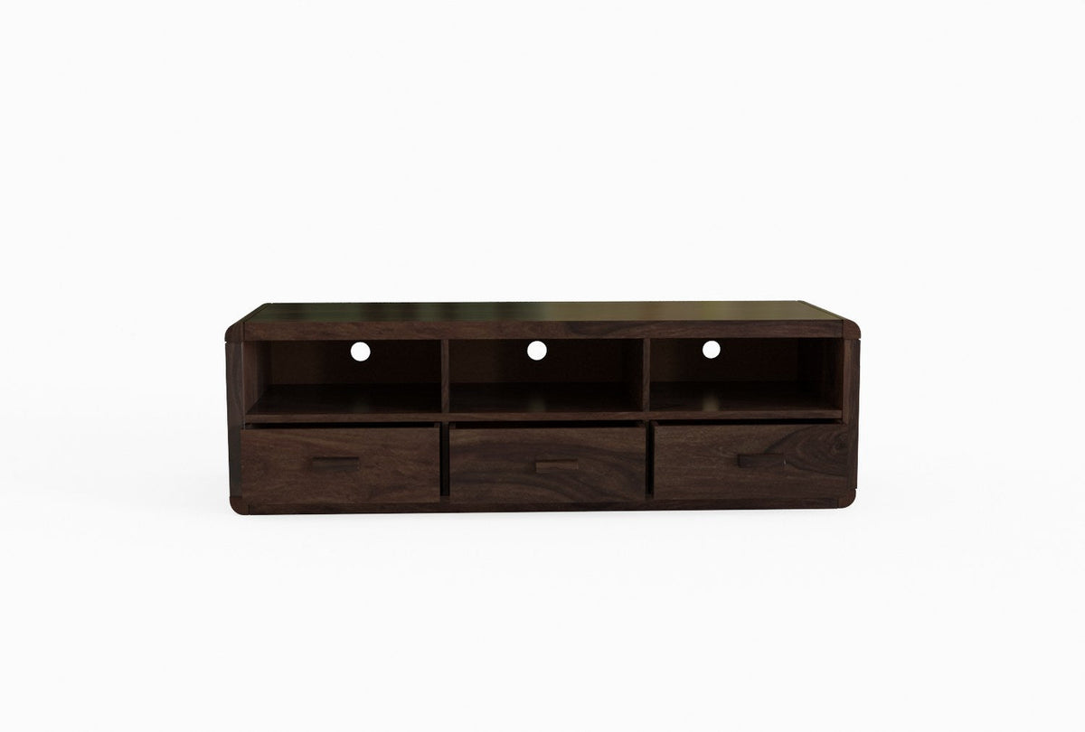 Denzaderb Solid Sheesham Wood TV Unit (Walnut Finish)