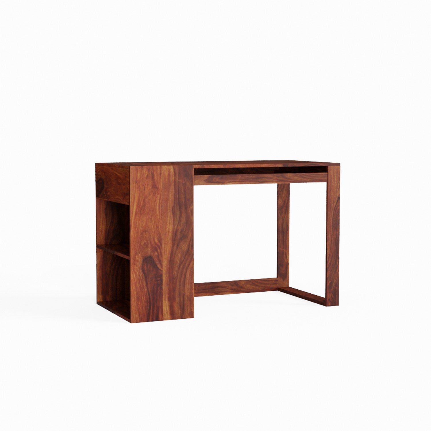Maria Solid Sheesham Wood Study Table With Storage (Natural Finish)