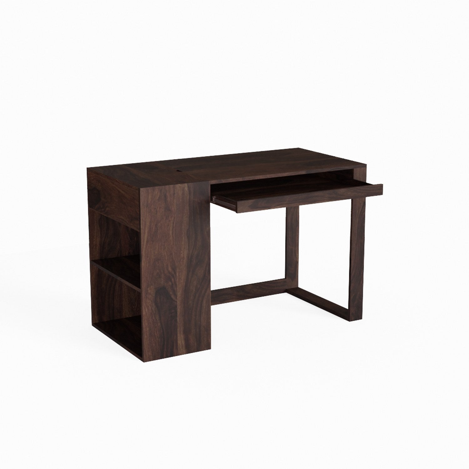 Maria Solid Sheesham Wood Study Table With Storage (Walnut Finish)