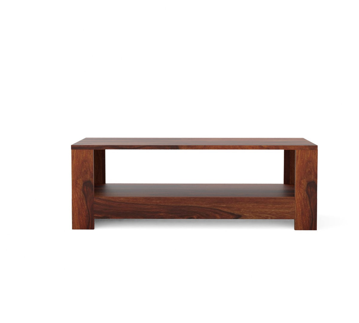 Woodora Solid Sheesham Wood 5 Seater Sofa Set With Coffee Table (3+1+1, Natural Finish)