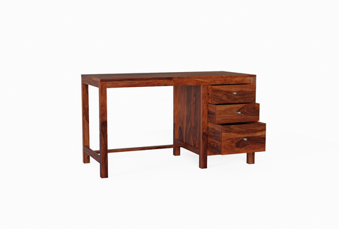 Woodwing Solid Sheesham Wood Study Table With 3 Drawers (Natural Finish)