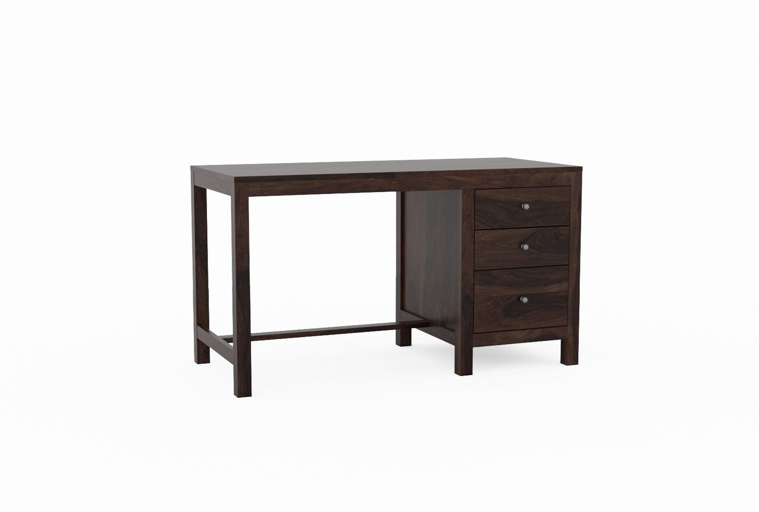 Woodwing Solid Sheesham Wood Study Table With 3 Drawers (Walnut Finish)