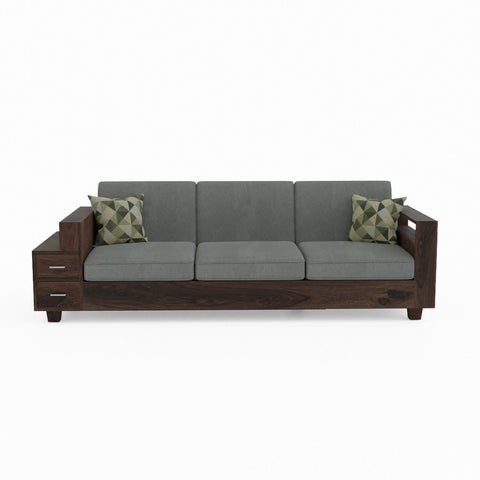 Woodora Solid Sheesham Wood 5 Seater Sofa Set  (3+2, Walnut Finish)