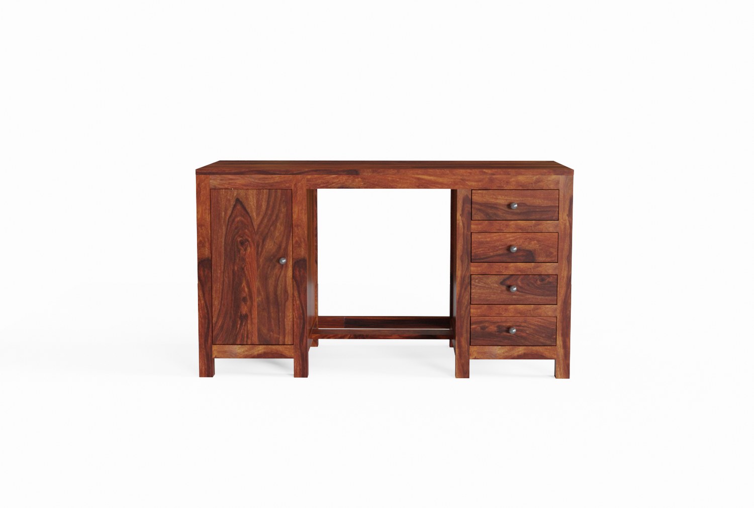 Woodwing Solid Sheesham Wood Study Table With 4 Drawers (Natural Finish)