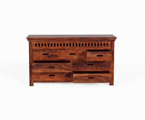 Amer Solid Sheesham Wood Chest of Drawers (Natural Finish)
