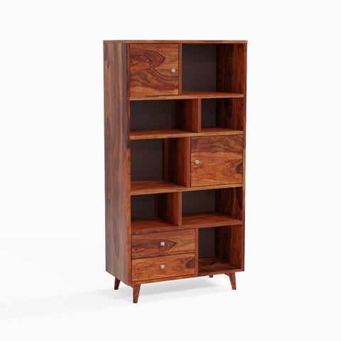 Befree Solid Sheesham Wood Bookshelf (Natural Finish)