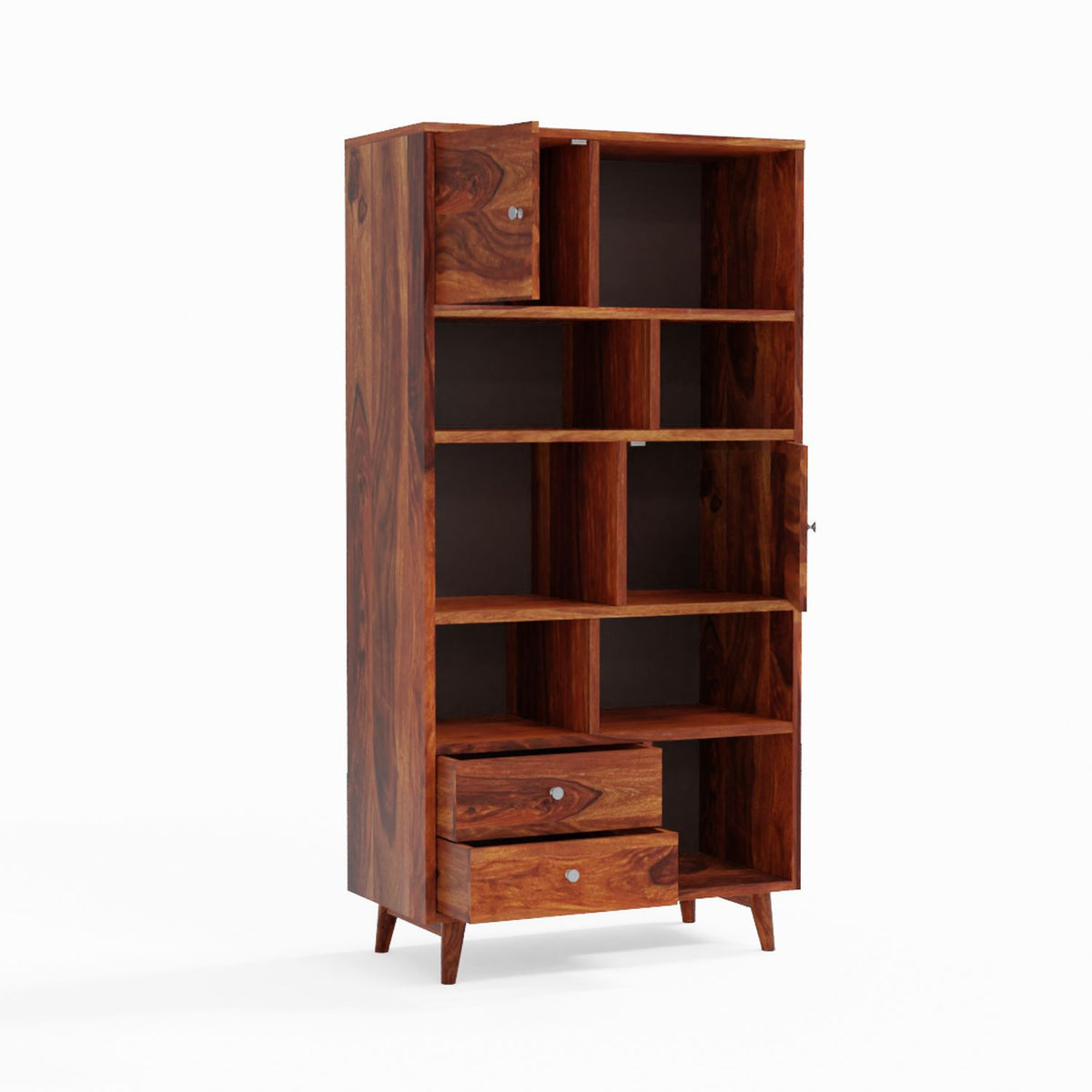 Befree Solid Sheesham Wood Bookshelf (Natural Finish)