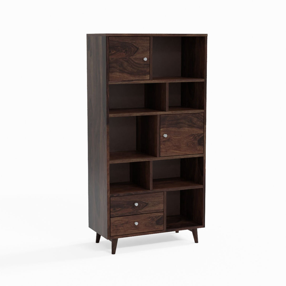 Befree Solid Sheesham Wood Bookshelf (Walnut Finish)