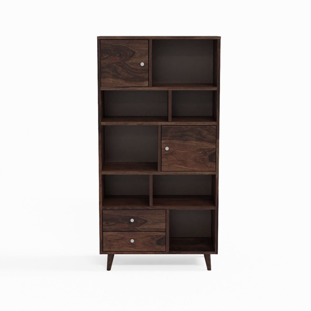 Befree Solid Sheesham Wood Bookshelf (Walnut Finish)