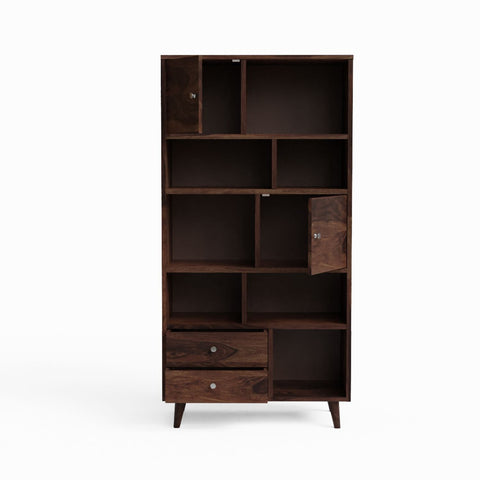 Befree Solid Sheesham Wood Bookshelf (Walnut Finish)