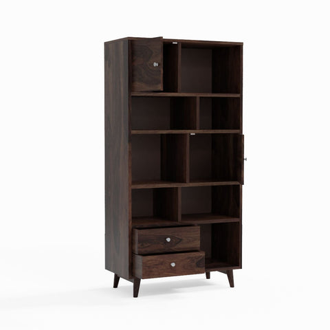 Befree Solid Sheesham Wood Bookshelf (Walnut Finish)